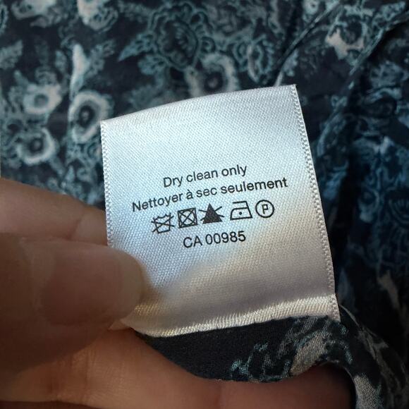 Veronica Beard Mariposa Blue Floral Silk Ruched Midi Dress Size 0 - Picture 7 of 7